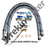 WSKIT:15mm-FB/HF800 - 15mm Water Softener Fixing Kit - HF800 BRAIDED Hoses